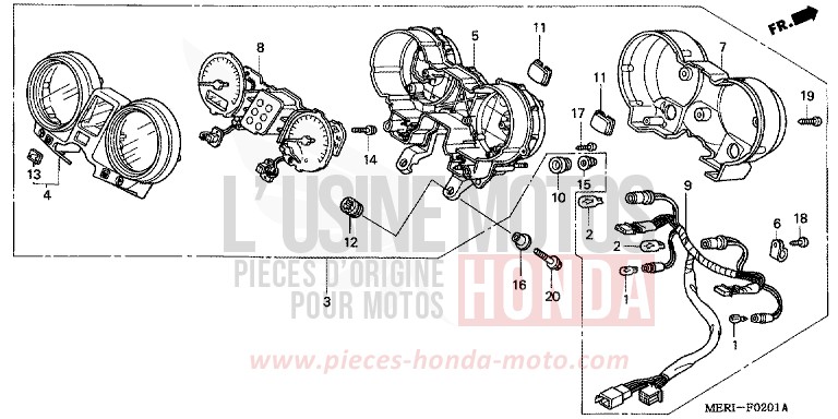 COMPTEUR (CBF600N/NA) de CBF600N ABS NOIR (NH1) 2004